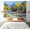 Ambesonne Antique Tapestry, Old World Map Texture Nostalgic Plan Atlas Trace of Life, Wide Wall Hanging for Bedroom Living Room Dorm, 60″ X 40″, Khaki Beige(Sage Green)