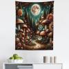Ambesonne Antique Tapestry, Old World Map Texture Nostalgic Plan Atlas Trace of Life, Wide Wall Hanging for Bedroom Living Room Dorm, 60″ X 40″, Khaki Beige(Dark Teal Purple Orange)
