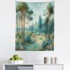 Ambesonne Antique Tapestry, Old World Map Texture Nostalgic Plan Atlas Trace of Life, Wide Wall Hanging for Bedroom Living Room Dorm, 60″ X 40″, Khaki Beige(Cadet Blue Green Amber)