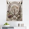 Ambesonne Antique Tapestry, Old World Map Texture Nostalgic Plan Atlas Trace of Life, Wide Wall Hanging for Bedroom Living Room Dorm, 60″ X 40″, Khaki Beige(Pale Mustard Eggplant)