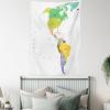 Ambesonne Antique Tapestry, Old World Map Texture Nostalgic Plan Atlas Trace of Life, Wide Wall Hanging for Bedroom Living Room Dorm, 60″ X 40″, Khaki Beige(Green White)