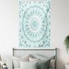 Ambesonne Antique Tapestry, Old World Map Texture Nostalgic Plan Atlas Trace of Life, Wide Wall Hanging for Bedroom Living Room Dorm, 60″ X 40″, Khaki Beige(Sea Green White)