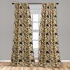 Ambesonne Earthy Curtains, Old Weathered Cracked Tree Trunk Look Artwork Modern Minimal Neutral Print, Window Treatments 2 Panel Set for Living Room Bedroom, Pair of – 28″ x 95″, Brown Beige and Grey(Mustard and Taupe Grey)
