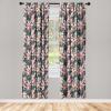 Ambesonne Earthy Curtains, Old Weathered Cracked Tree Trunk Look Artwork Modern Minimal Neutral Print, Window Treatments 2 Panel Set for Living Room Bedroom, Pair of – 28″ x 95″, Brown Beige and Grey(Petrol Blue and Pale Pink)