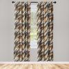 Ambesonne Earthy Curtains, Old Weathered Cracked Tree Trunk Look Artwork Modern Minimal Neutral Print, Window Treatments 2 Panel Set for Living Room Bedroom, Pair of – 28″ x 95″, Brown Beige and Grey(Brown Beige and Grey)