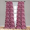 Ambesonne Earthy Curtains, Old Weathered Cracked Tree Trunk Look Artwork Modern Minimal Neutral Print, Window Treatments 2 Panel Set for Living Room Bedroom, Pair of – 28″ x 95″, Brown Beige and Grey(Pink and Plum)