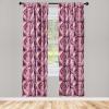 Ambesonne Earthy Curtains, Old Weathered Cracked Tree Trunk Look Artwork Modern Minimal Neutral Print, Window Treatments 2 Panel Set for Living Room Bedroom, Pair of – 28″ x 95″, Brown Beige and Grey(Pink and Plum)