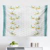 Ambesonne Floral Tapestry, Swriling Summer Bloom Flora and Stripes on Neutral Flora, Fabric Wall Hanging Decor for Bedroom Living Room Dorm, 45″ X 30″, Teal Marigold(Teal Marigold)