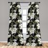 Ambesonne Garden Scene Curtains, Springtime Vibes Neutral Colors Boho Flowers Vintage Autumn Print, Window Treatments 2 Panel Set for Living Room Bedroom, Pair of – 28″ x 84″, Pale Khaki White Camel(White Pale Olive Green)