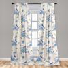 Ambesonne Garden Scene Curtains, Springtime Vibes Neutral Colors Boho Flowers Vintage Autumn Print, Window Treatments 2 Panel Set for Living Room Bedroom, Pair of – 28″ x 84″, Pale Khaki White Camel(Off White Ceil Blue)