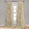 Ambesonne Garden Scene Curtains, Springtime Vibes Neutral Colors Boho Flowers Vintage Autumn Print, Window Treatments 2 Panel Set for Living Room Bedroom, Pair of – 28″ x 84″, Pale Khaki White Camel(Pale Khaki White Camel)