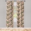 Ambesonne Garden Scene Curtains, Springtime Vibes Neutral Colors Boho Flowers Vintage Autumn Print, Window Treatments 2 Panel Set for Living Room Bedroom, Pair of – 28″ x 84″, Pale Khaki White Camel(Pale Olive Green Blush)