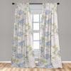 Ambesonne Garden Scene Curtains, Springtime Vibes Neutral Colors Boho Flowers Vintage Autumn Print, Window Treatments 2 Panel Set for Living Room Bedroom, Pair of – 28″ x 84″, Pale Khaki White Camel(Pistachio Green and Cream)