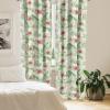 Ambesonne Garden Scene Curtains, Springtime Vibes Neutral Colors Boho Flowers Vintage Autumn Print, Window Treatments 2 Panel Set for Living Room Bedroom, Pair of – 28″ x 84″, Pale Khaki White Camel(Peacock Green and Cinnamon)