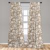 Ambesonne Garden Scene Curtains, Springtime Vibes Neutral Colors Boho Flowers Vintage Autumn Print, Window Treatments 2 Panel Set for Living Room Bedroom, Pair of – 28″ x 84″, Pale Khaki White Camel(Warm Taupe Off White)