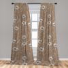 Ambesonne Garden Scene Curtains, Springtime Vibes Neutral Colors Boho Flowers Vintage Autumn Print, Window Treatments 2 Panel Set for Living Room Bedroom, Pair of – 28″ x 84″, Pale Khaki White Camel(Cocoa Pale Grey)