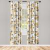 Ambesonne Garden Scene Curtains, Springtime Vibes Neutral Colors Boho Flowers Vintage Autumn Print, Window Treatments 2 Panel Set for Living Room Bedroom, Pair of – 28″ x 84″, Pale Khaki White Camel(Amber Charcoal Grey)