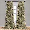 Ambesonne Garden Scene Curtains, Springtime Vibes Neutral Colors Boho Flowers Vintage Autumn Print, Window Treatments 2 Panel Set for Living Room Bedroom, Pair of – 28″ x 84″, Pale Khaki White Camel(Pistachio Green Off White)