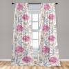 Ambesonne Garden Scene Curtains, Springtime Vibes Neutral Colors Boho Flowers Vintage Autumn Print, Window Treatments 2 Panel Set for Living Room Bedroom, Pair of – 28″ x 84″, Pale Khaki White Camel(Pale Pink Pale Grey)