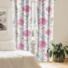 Ambesonne Garden Scene Curtains, Springtime Vibes Neutral Colors Boho Flowers Vintage Autumn Print, Window Treatments 2 Panel Set for Living Room Bedroom, Pair of – 28″ x 84″, Pale Khaki White Camel(Pale Pink Pale Grey)