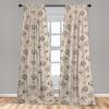 Ambesonne Garden Scene Curtains, Springtime Vibes Neutral Colors Boho Flowers Vintage Autumn Print, Window Treatments 2 Panel Set for Living Room Bedroom, Pair of – 28″ x 84″, Pale Khaki White Camel(Dark Slate Blue Dusk)