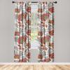 Ambesonne Garden Scene Curtains, Springtime Vibes Neutral Colors Boho Flowers Vintage Autumn Print, Window Treatments 2 Panel Set for Living Room Bedroom, Pair of – 28″ x 84″, Pale Khaki White Camel(Dark Pink Pale Grey)