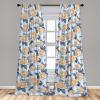 Ambesonne Garden Scene Curtains, Springtime Vibes Neutral Colors Boho Flowers Vintage Autumn Print, Window Treatments 2 Panel Set for Living Room Bedroom, Pair of – 28″ x 84″, Pale Khaki White Camel(Pale Sky Blue Pale Orange)