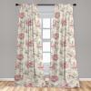 Ambesonne Garden Scene Curtains, Springtime Vibes Neutral Colors Boho Flowers Vintage Autumn Print, Window Treatments 2 Panel Set for Living Room Bedroom, Pair of – 28″ x 84″, Pale Khaki White Camel(Cream Pale Pink Blush)