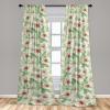 Ambesonne Garden Scene Curtains, Springtime Vibes Neutral Colors Boho Flowers Vintage Autumn Print, Window Treatments 2 Panel Set for Living Room Bedroom, Pair of – 28″ x 84″, Pale Khaki White Camel(Peacock Green and Cinnamon)