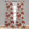 Ambesonne Garden Scene Curtains, Springtime Vibes Neutral Colors Boho Flowers Vintage Autumn Print, Window Treatments 2 Panel Set for Living Room Bedroom, Pair of – 28″ x 84″, Pale Khaki White Camel(Dark Pink Pale Grey)