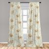 Ambesonne Garden Scene Curtains, Springtime Vibes Neutral Colors Boho Flowers Vintage Autumn Print, Window Treatments 2 Panel Set for Living Room Bedroom, Pair of – 28″ x 84″, Pale Khaki White Camel(Pale Khaki Pastel Brown)