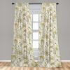 Ambesonne Garden Scene Curtains, Springtime Vibes Neutral Colors Boho Flowers Vintage Autumn Print, Window Treatments 2 Panel Set for Living Room Bedroom, Pair of – 28″ x 84″, Pale Khaki White Camel(Eggshell Reseda Green)