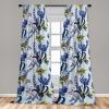Ambesonne Garden Scene Curtains, Springtime Vibes Neutral Colors Boho Flowers Vintage Autumn Print, Window Treatments 2 Panel Set for Living Room Bedroom, Pair of – 28″ x 84″, Pale Khaki White Camel(Apple Green Dark Lavender)