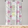 Ambesonne Garden Scene Curtains, Springtime Vibes Neutral Colors Boho Flowers Vintage Autumn Print, Window Treatments 2 Panel Set for Living Room Bedroom, Pair of – 28″ x 84″, Pale Khaki White Camel(Pale Pink Pale Grey)