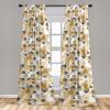 Ambesonne Garden Scene Curtains, Springtime Vibes Neutral Colors Boho Flowers Vintage Autumn Print, Window Treatments 2 Panel Set for Living Room Bedroom, Pair of – 28″ x 84″, Pale Khaki White Camel(Amber Charcoal Grey)