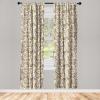 Ambesonne Giraffe Curtains, Animal Print with African Tree Cartoon Concept Nature Art on Neutral Stripes, Window Treatments 2 Panel Set for Living Room Bedroom, Pair of – 28″ x 63″, Green Camel Tan(Pale Brown Grey and Cream)