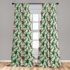 Ambesonne Giraffe Curtains, Animal Print with African Tree Cartoon Concept Nature Art on Neutral Stripes, Window Treatments 2 Panel Set for Living Room Bedroom, Pair of – 28″ x 63″, Green Camel Tan(Fern Green and Dark Pink)