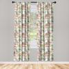 Ambesonne Giraffe Curtains, Animal Print with African Tree Cartoon Concept Nature Art on Neutral Stripes, Window Treatments 2 Panel Set for Living Room Bedroom, Pair of – 28″ x 63″, Green Camel Tan(Coral Olive Green White)