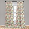 Ambesonne Giraffe Curtains, Animal Print with African Tree Cartoon Concept Nature Art on Neutral Stripes, Window Treatments 2 Panel Set for Living Room Bedroom, Pair of – 28″ x 63″, Green Camel Tan(Coral Olive Green White)