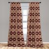 Ambesonne Giraffe Curtains, Animal Print with African Tree Cartoon Concept Nature Art on Neutral Stripes, Window Treatments 2 Panel Set for Living Room Bedroom, Pair of – 28″ x 63″, Green Camel Tan(Maroon Sand Brown)