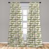 Ambesonne Giraffe Curtains, Animal Print with African Tree Cartoon Concept Nature Art on Neutral Stripes, Window Treatments 2 Panel Set for Living Room Bedroom, Pair of – 28″ x 63″, Green Camel Tan(Green Camel Tan)