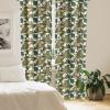 Ambesonne Giraffe Curtains, Animal Print with African Tree Cartoon Concept Nature Art on Neutral Stripes, Window Treatments 2 Panel Set for Living Room Bedroom, Pair of – 28″ x 63″, Green Camel Tan(Hunter Green and Earth Yellow)