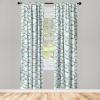 Ambesonne Giraffe Curtains, Animal Print with African Tree Cartoon Concept Nature Art on Neutral Stripes, Window Treatments 2 Panel Set for Living Room Bedroom, Pair of – 28″ x 63″, Green Camel Tan(Mint Green Indigo and Rose)