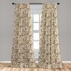Ambesonne Giraffe Curtains, Animal Print with African Tree Cartoon Concept Nature Art on Neutral Stripes, Window Treatments 2 Panel Set for Living Room Bedroom, Pair of – 28″ x 63″, Green Camel Tan(Pale Brown Grey and Cream)