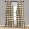 Ambesonne Giraffe Curtains, Animal Print with African Tree Cartoon Concept Nature Art on Neutral Stripes, Window Treatments 2 Panel Set for Living Room Bedroom, Pair of – 28″ x 63″, Green Camel Tan(Peacock Green Mustard)