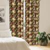 Ambesonne Giraffe Curtains, Animal Print with African Tree Cartoon Concept Nature Art on Neutral Stripes, Window Treatments 2 Panel Set for Living Room Bedroom, Pair of – 28″ x 63″, Green Camel Tan(Orange Fawn and Dark Grey)