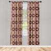 Ambesonne Giraffe Curtains, Animal Print with African Tree Cartoon Concept Nature Art on Neutral Stripes, Window Treatments 2 Panel Set for Living Room Bedroom, Pair of – 28″ x 63″, Green Camel Tan(Maroon Sand Brown)