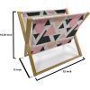 Ambesonne I Love You Magazine and Book Holder, Romance Pattern with Heart Forms and Love Words Valentines Couples Theme, Floor Rack Decor for Interior of Home & Office, 22″ x 19″, Magenta Dark Grey(Peach Coral Black)
