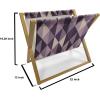 Ambesonne I Love You Magazine and Book Holder, Romance Pattern with Heart Forms and Love Words Valentines Couples Theme, Floor Rack Decor for Interior of Home & Office, 22″ x 19″, Magenta Dark Grey(Dark Purple Lilac)