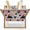 Ambesonne I Love You Magazine and Book Holder, Romance Pattern with Heart Forms and Love Words Valentines Couples Theme, Floor Rack Decor for Interior of Home & Office, 22″ x 19″, Magenta Dark Grey(Peach Coral Black)